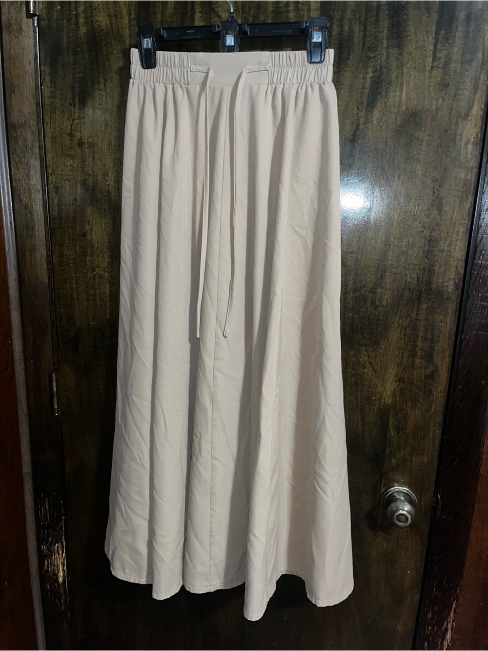SHEIN Beige Flowing Maxi Skirt with Elastic Waist